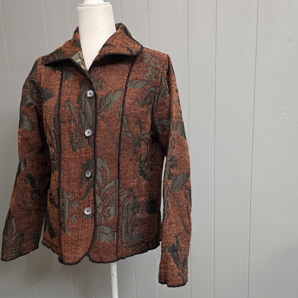 Parsley & Sage Tapestry Reversible Boho Art Blazer Jacket - Picture 3 of 14